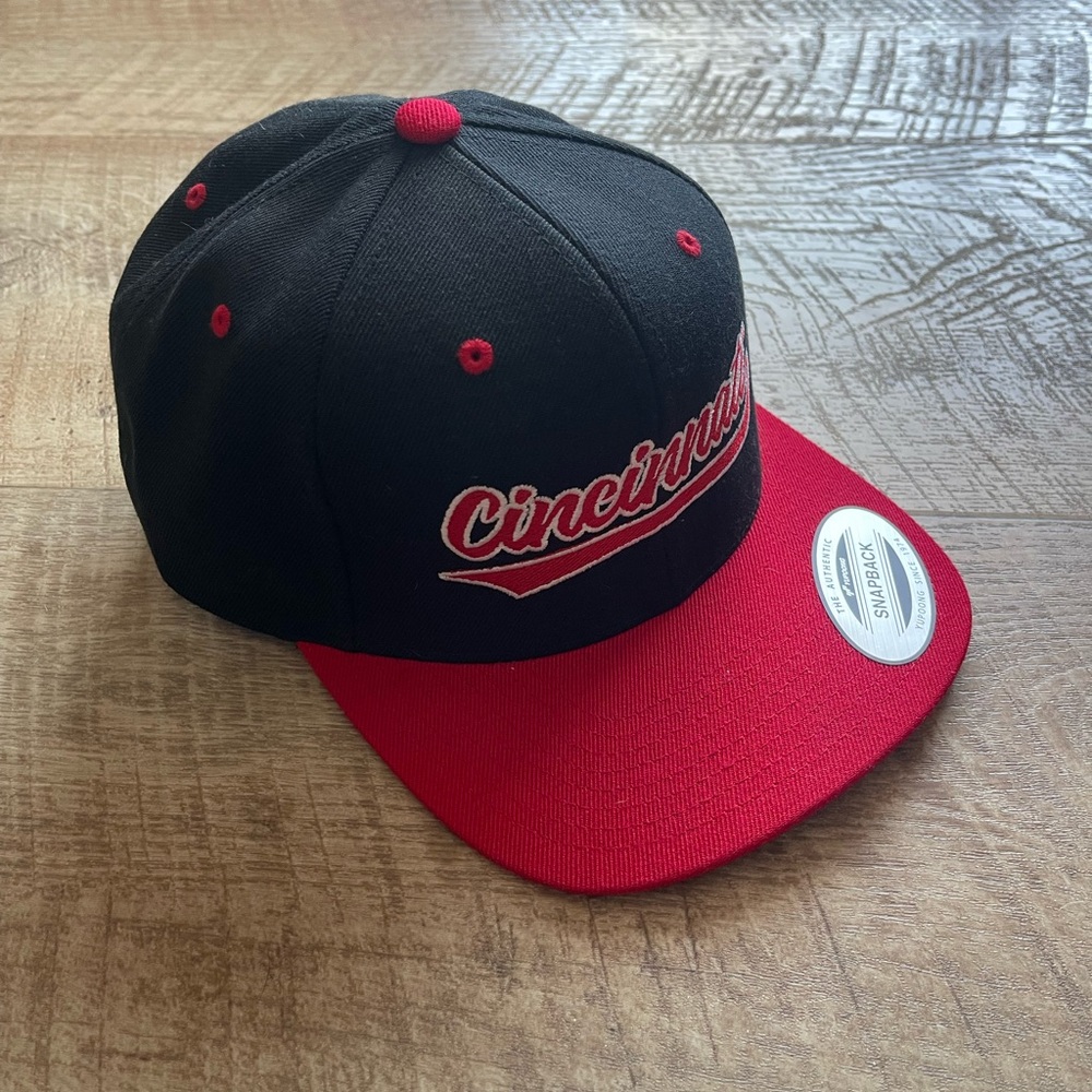 Cincinnati Black and Red Snapback Hat